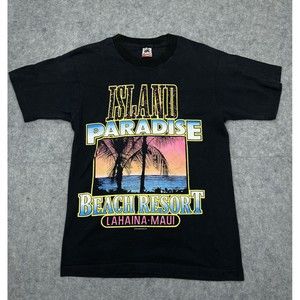 Vintage Island Paradise Lahaina Maui Sun Sportswear T-Shirt Men's Small 80's